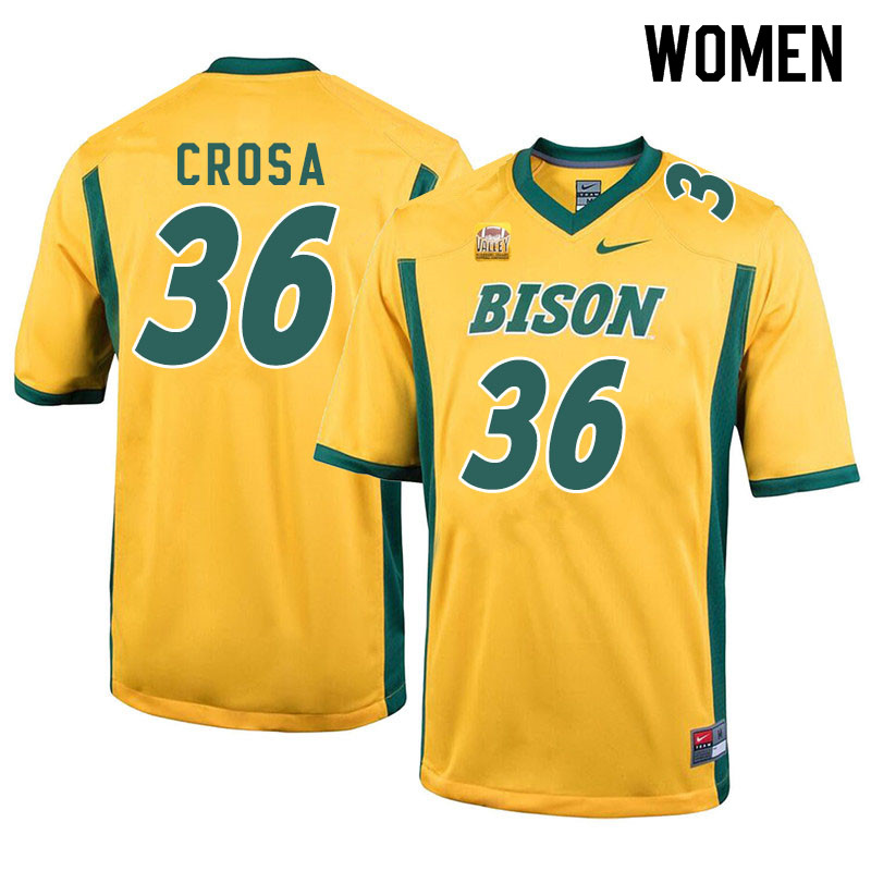Women #36 Griffin Crosa North Dakota State Bison College Football Jerseys Sale-Yellow